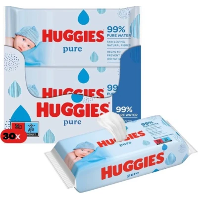 Afbeelding van Huggies Pure Billendoekjes 1680 babydoekjes 30 x 56