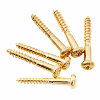 Afbeelding van Musiclily Ultra 3,5x25mm Roestvrij Staal Pan Kop Schroeven voor Strat stijl Elektrische Gitaar Tremolo Brug, Goud (6 stuks)