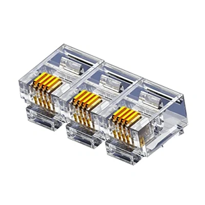 Afbeelding van VIVOCH 100 stuks RJ11 6P4C telefoonaansluitingen, telefoon modulaire stekkers