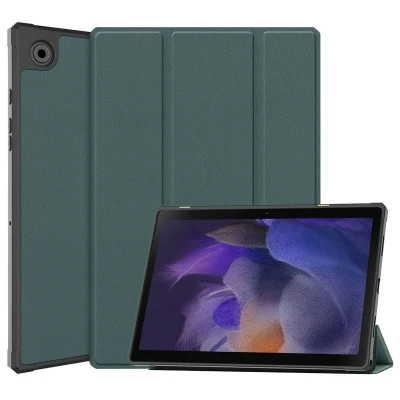 Afbeelding van Samsung Galaxy Tab A8 Hoes: iMoshion Trifold Bookcase Donkergroen Kunstleder Tablet Hoezen
