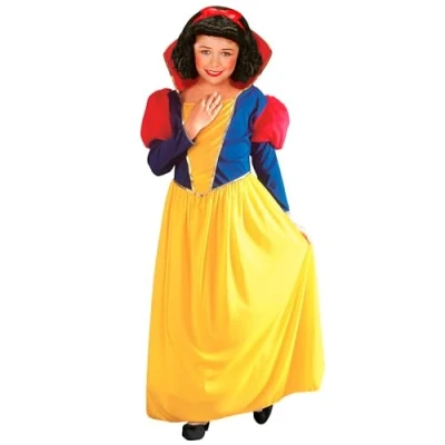 Afbeelding van Widmann Sneeuwwitje Kostuum Prinses Meisje Blauw, Rood, Geel Maat 104 Carnavalskleding Verkleedkleding