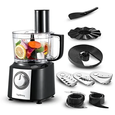 Afbeelding van TopStrong Multifunctionele robot, 6 in 1 keukenmachine, 2 l, multifunctioneel, voedselverwerker, 800 W, hakmolen, mixer