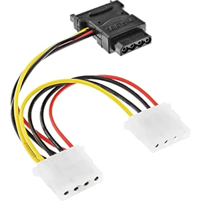 Afbeelding van InLine SATA (m) 3x Molex (v) adapter 0,15 meter