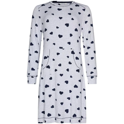 Afbeelding van Rebelle Nachthemd Silver Frost Viscose Hartjes Grijs Maat 40