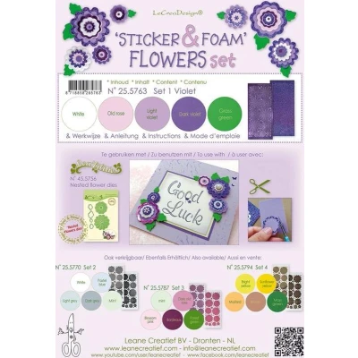 Afbeelding van Foam Violet en 2 nested flower stickers