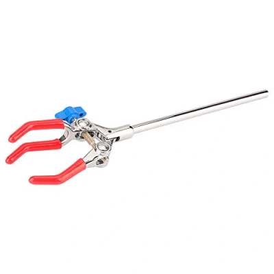 Afbeelding van Labasics 3 Prong Swivel Clamp, Robuust Enkel Aanpassen Multifunctioneel Verlengklem Vingerstijl Lab Klem met 18 cm Staaf Universeel Laboratoriumaccessoire voor Laboratorium