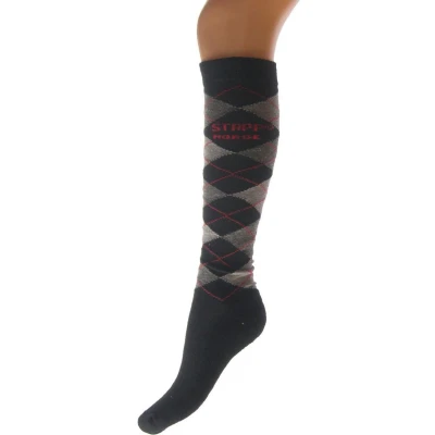 Afbeelding van Stapp Horse Kniekous Ruit 33600 Zwart Antraciet Grijs Lurex 999L