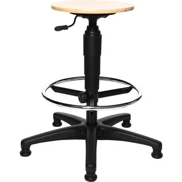 Afbeelding van Topstar kruk Tec 60, met verchroomde voetring, steldoppen, hout