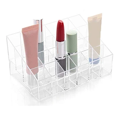 Afbeelding van TRIXES Lipstick Houder Doorzichtig 24 compartimenten Make up Cosmetische Display Stand Rek Organizer