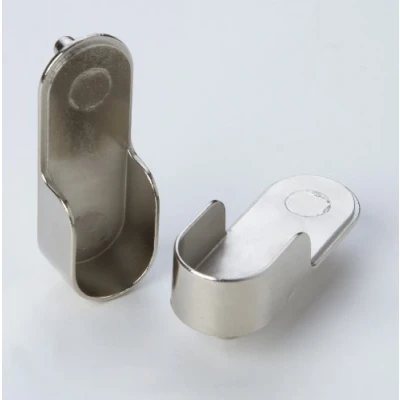 Afbeelding van 2 stuks kastbuislagers, kastbuishangers, kledingstangen, metaal, vernikkeld, diameter 20 mm
