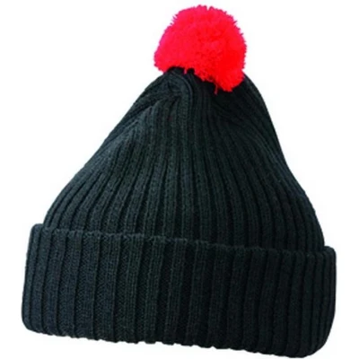 Afbeelding van Myrtle Beach Unisex Gebreide Muts met Pompom (Rood)