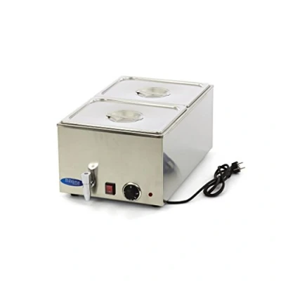 Afbeelding van Maxima Bain Marie Met Tapkraan incl. 2x 1/2 GNSet Elektrisch RVS Professioneel Gastronormbakken Voedsel Warmhouden