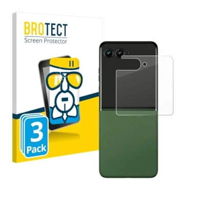 Afbeelding van BROTECT Glas Screen Protector voor Motorola Razr 50 (Achterdisplay) (3 Stuks) Schermbeschermer [9H Hardheid, Beschermglas Folie niet Gehard Glas]