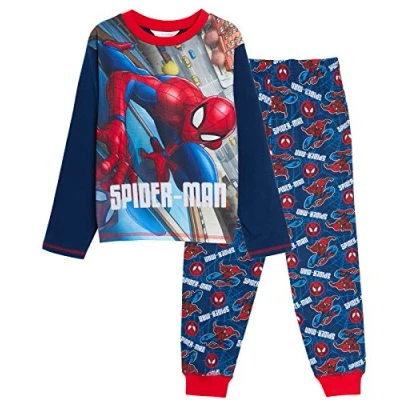 Afbeelding van Marvel Jongens Spiderman Pyjama Kids Avengers Volledige Lengte Pjs Set T Shirt + Cuffed Loungepants, marineblauw, 5 6 jaar