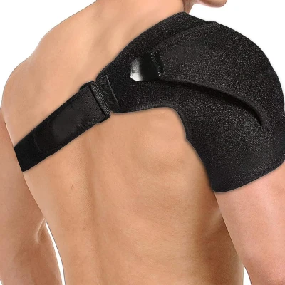Afbeelding van Schouderbandage, verstelbare schoudersteun met drukkussen, arm immobilisatieblokkering, schouderstabiliteit en herstel, schouderondersteuning, bandage voor heren dames