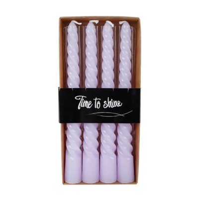 Afbeelding van Kaarsen en kandelaars Tafelkaars Twist Set van 4 Stuks Stijlvol Gedraaid Design