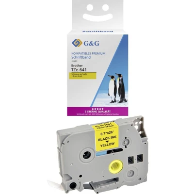 Afbeelding van G&amp;G Labeltape Tapekleur: Geel Tekstkleur: Zwart 12 mm 8 m