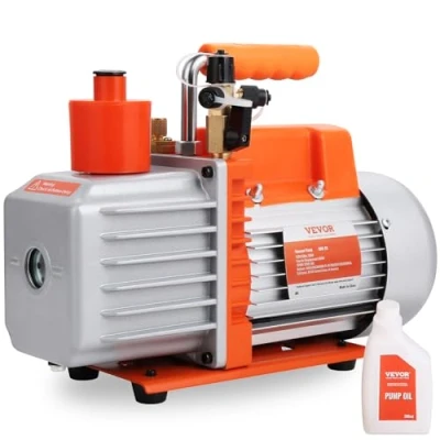 Afbeelding van VEVOR Roterende vacuümpomp met pallet, 320 x 125 230 mm, 2 traps airconditioning, vacuümpomp, 280 W, 142 l/min, HVAC reparatie, koelonderhoud, harsenlediging