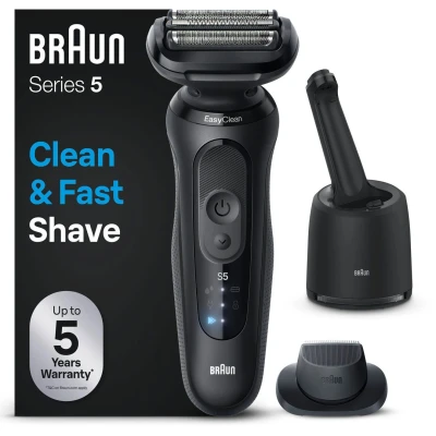 Afbeelding van Braun Elektrisch Scheerapparaat Series 5 Met SmartCare Center EasyClick opzetstukken 52 N7200cc Zwart