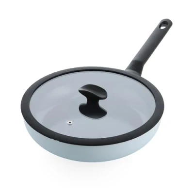 Afbeelding van BK Enjoy hapjespan Ø 28cm deksel PFAS vrij lichtblauw koelgrepen ovenbestendig tot 160