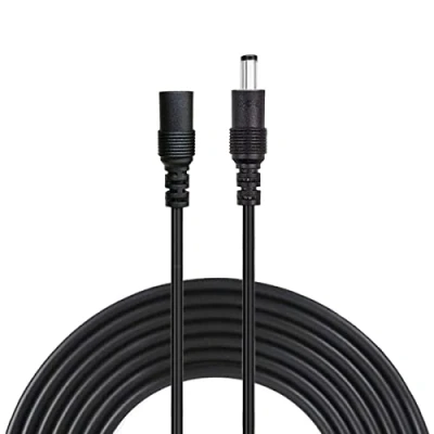 Afbeelding van Liwinting 3 m / 9,84 Feet DC voeding verlengkabel 5,5 mm x 2,1 12 volt aansluitkabel 5 V connectorkabel mannelijk naar vrouwelijke connector voor CCTV bewakingscamera, IP camera, zwart
