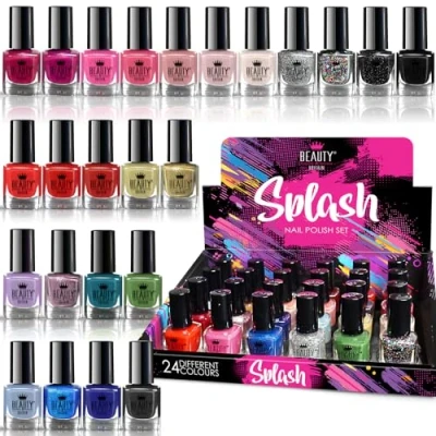 Afbeelding van Splash 24 x Nagellakset Verschillende Moderne Kleuren Sneldrogend (Set B)
