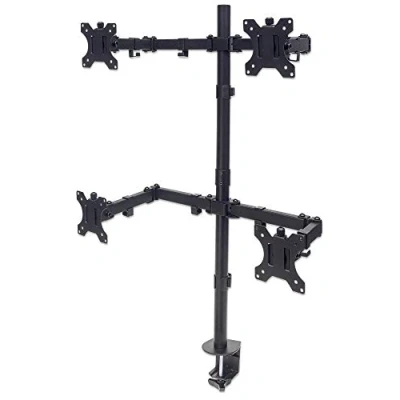 Afbeelding van MH LCD Monitor Pole, For Four Monitors, Desktop Mount, Black, Retail Box