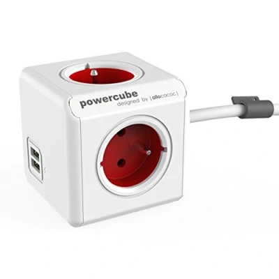 Afbeelding van PowerCube Verlengde USB Red / Type E (Belgium/France) 1.5m