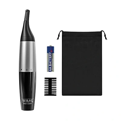 Afbeelding van Wahl Precisie, oor , neus en wenkbrauwtrimmer, geschenken voor hem, precisie dubbel mes, verticale trimkop, volledig wasbare trimmers, 5 trimlengtes, werkt op batterijen