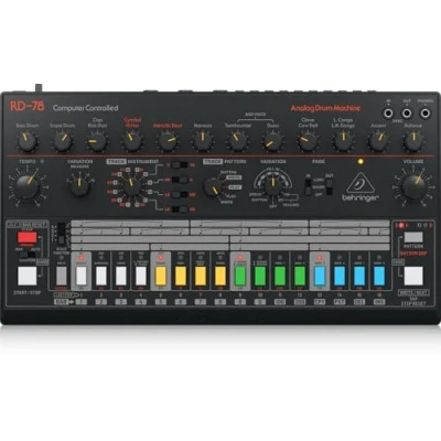 Afbeelding van Behringer RD 78 Klassieke analoge drummachine met 15 drumgeluiden, 34 ritmevoorinstellingen, 16 stappen sequencer voor muziekproductie en live optredens