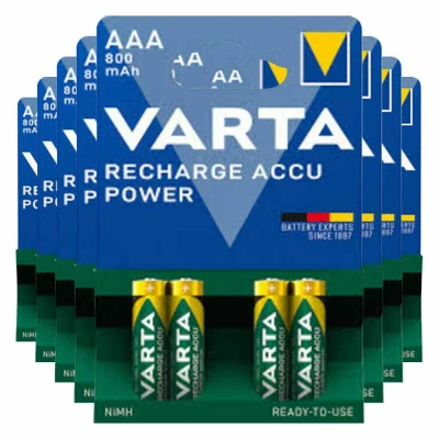 Afbeelding van 8x Varta Recharge Accu Power Oplaadbare Batterijen AAA 800mAh 4 stuks