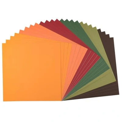 Afbeelding van Vaessen Creative Florence Zelfklevende cardstok, vierkant knutselpapier, 30,5 x cm, kleurenmix, 24 stuks, bedrukbaar papier, voor knutselen en hobbyprojecten