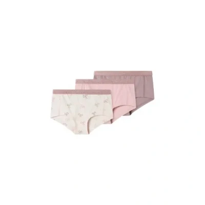Afbeelding van NAME IT KIDS hipster Bow set van 3 donkerroze/ecru