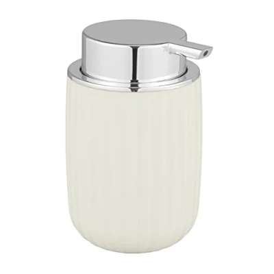 Afbeelding van Zeepdispenser Agropoli crèmewit, navulbare dispenser voor vloeibare zeep, van hoogwaardig kunststof met plastic vormgeving en gestructureerd oppervlak, 7,5 x 12,5 9 cm, inhoud 250 ml