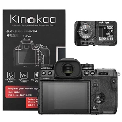Afbeelding van kinokoo Gehard Glasfilm voor Fuji X H1 Kristalheldere Film FUJIFILM XH1 Schermbeschermer Bubble vrij/antikras met Top Screen Protector (2 stuks)