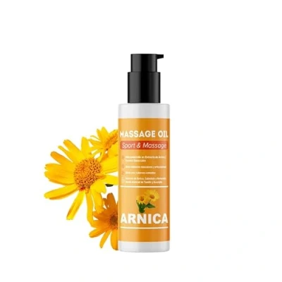 Afbeelding van ARNICA Massageolie met Arnica, Calendula en Hamamelis extract Spierherstel 100 ml. Ontspannend effect voor alle soorten spierpijn, rug, schouder, voeten, knie, lage rugpijn, contracturen, gewr