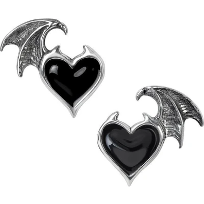 Afbeelding van Alchemy Gothic Stud oorbellen Blacksoul Zwart