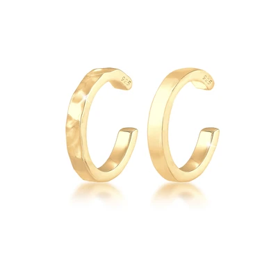 Afbeelding van Elli 2 PACK Earcuff Basic Oorbellen goldcoloured, Dames, Maat: One Size, Gold coloured
