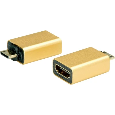 Afbeelding van Roline 12.03.3154 Adapter [1x HDMI stekker C mini 1x bus] Goud (metallic)