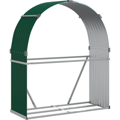 Afbeelding van Haardhoutopslag 120x45x140 cm gegalvaniseerd staal groen