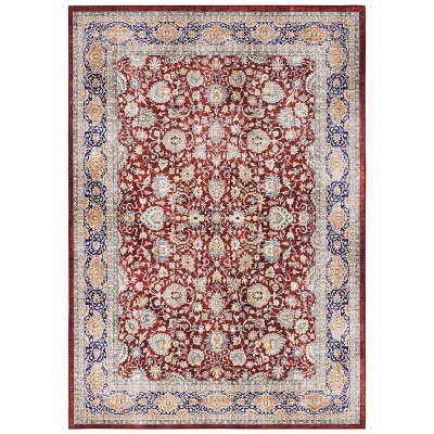 Afbeelding van Oosters Tapijt/Vloerkleed Maschad Elle Decoration Wijnrood 80x200 Cm