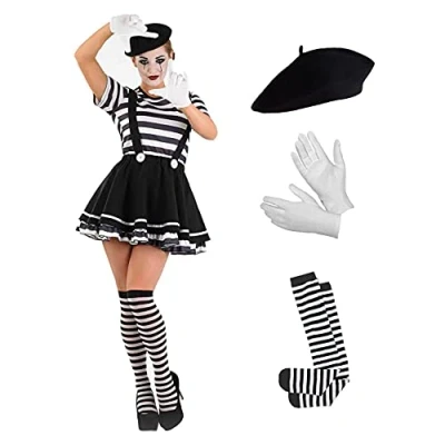 Afbeelding van Fun Shack mime kostuum voor dames, Franse kostuum, artiestenkostuum, X Large
