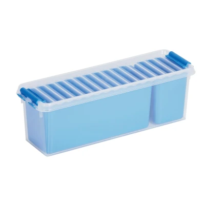 Afbeelding van Sunware Q LINE Mixed BOX 1,3 L met 2 Baskets (0,25 + 0,85L) 270 x 84 90mm Transparant/Blauw