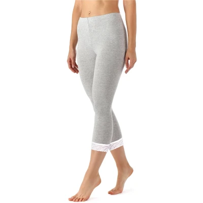 Afbeelding van Merry Style MS MS10 290 LE Dames Capri Leggings Sport Vrijetijdsbroek 3/4 Lengte met Kant Viscose Sporbroek Yogabroek Gemêleerd XS