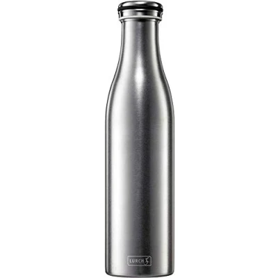 Afbeelding van Lurch 240964 Thermosfles/thermosfles voor warme en koude dranken van dubbelwandig, gezandstraald roestvrij staal, 0,75 l