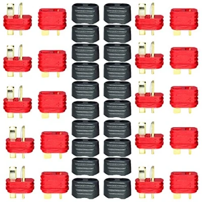 Afbeelding van LINSYRC Amass Deans T stekkeradapters met geïsoleerde doppen voor RC LiPo accu, motor, ESC controller, 10 paar