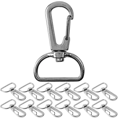 Afbeelding van karabijnhaak met draaisluiting, 12 stuks, 20 mm D ring karabijnhaak, tas 360 graden draaibare ringring, metalen riemgesp haak voor knutselen, draagriem,