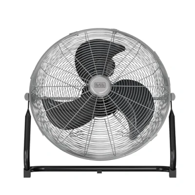 Afbeelding van Black+Decker Vloerventilator, 120 W, 3 snelheden, diameter 45 cm, metalen bladen, verstelbare helling, antislip bodem, draaggreep, afneembaar rooster, kabelorganizer
