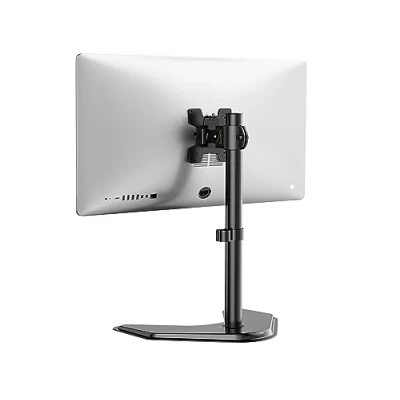Afbeelding van WALI Enkele monitorstandaard voor 13 tot 32 inch scherm, verstelbare vrijstaande met kantelbaar draaibaar, universele hp acer lg monitor, VESA 75 en 100 mm,