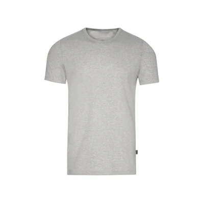 Afbeelding van T shirt van katoen/elastaan, grijs melange, XS